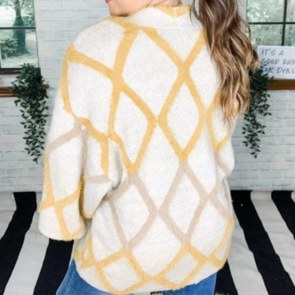 Women's Sweater DIAMOND CARDIGAN - Picture 3 of 3